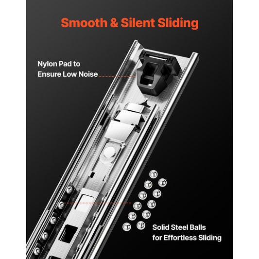 5301/5301Z-38" - Heavy-Duty Steel Drawer Slides, 250 lbs, Full Extension