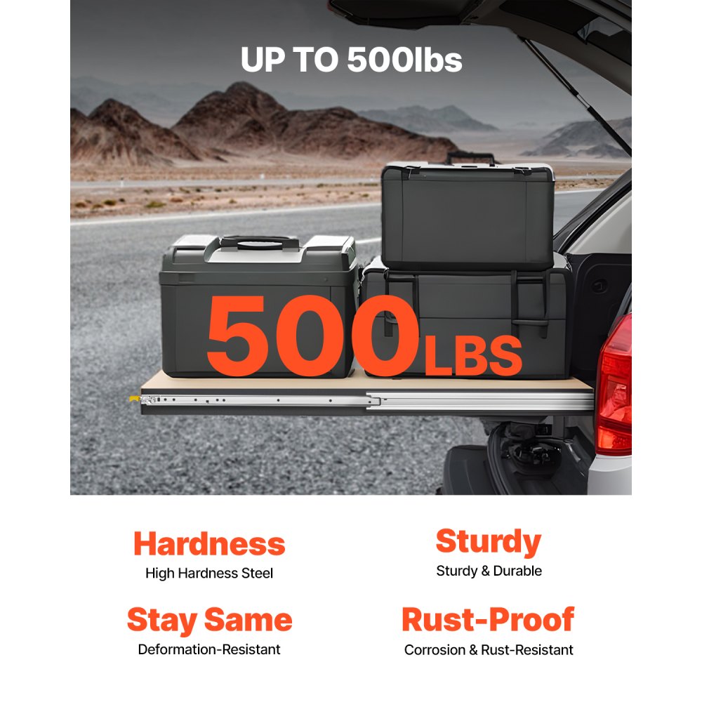 7601Z-20 - Heavy-Duty Steel Drawer Slides, 18-60 in Full Extension, 500 lbs Capacity