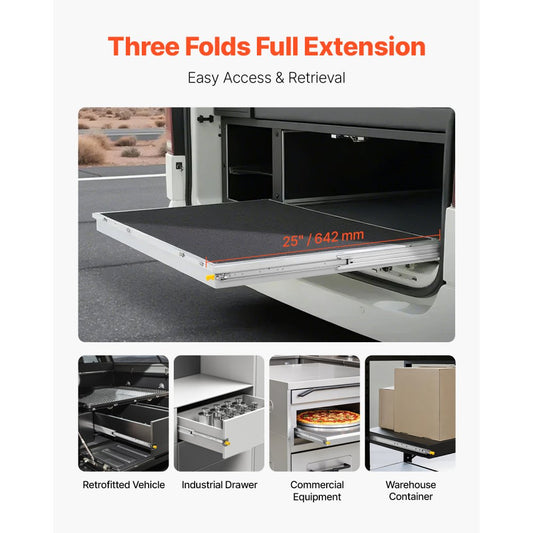 7601/7601Z-24" - Heavy-Duty 24" Drawer Slides, 500lbs Capacity