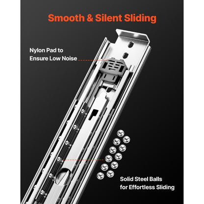 7601/7601Z-32" - Durable Steel Soft-Close Drawer Slides with Smooth Operation