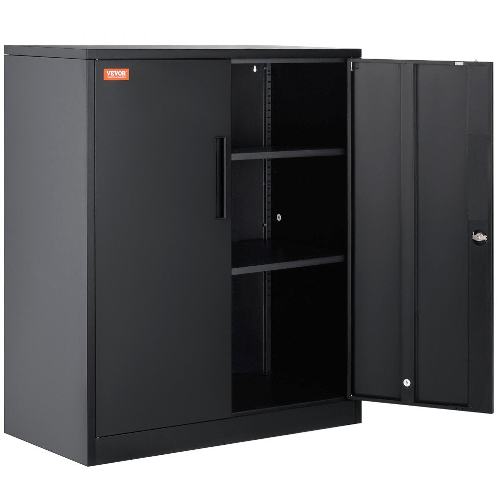 010219292057 - Versatile Metal Storage Cabinet with 2 Shelves & Locking Design