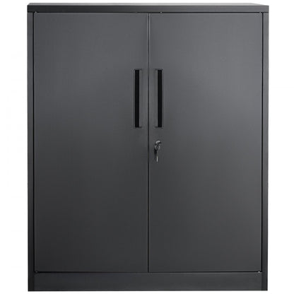 010219292057 - Versatile Metal Storage Cabinet with 2 Shelves & Locking Design