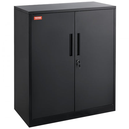 010219292057 - Versatile Metal Storage Cabinet with 2 Shelves & Locking Design