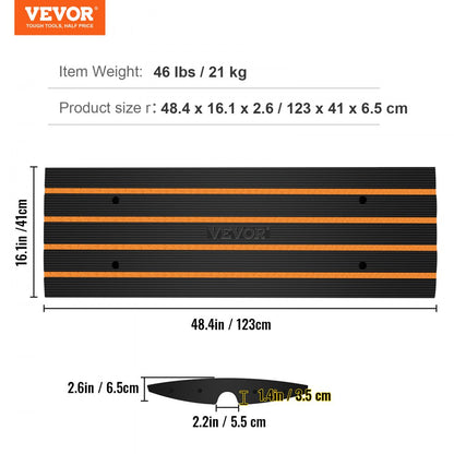 C02 - VEVOR Durable Rubber Curb Ramp 48.1" L for Heavy Vehicles