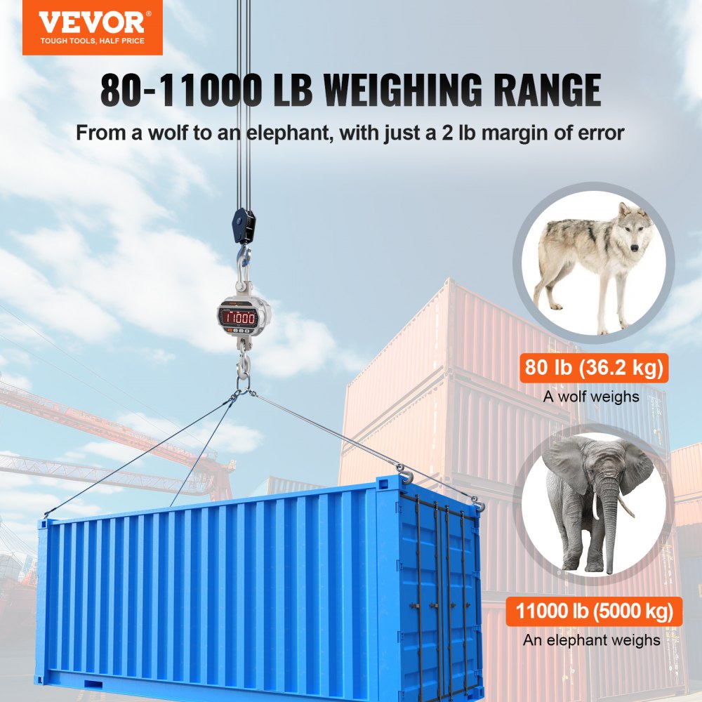 OCS-D - Heavy Duty 11000 lb VEVOR Digital Crane Scale with Precision Measurement