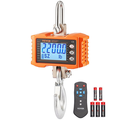 OCS-S - Heavy-Duty Digital Crane Scale, 2200 lbs Capacity, Infrared Remote