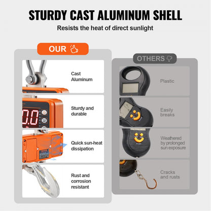 OCS-S1 - VEVOR Heavy Duty Digital Crane Scale, 20-2200 lb Capacity