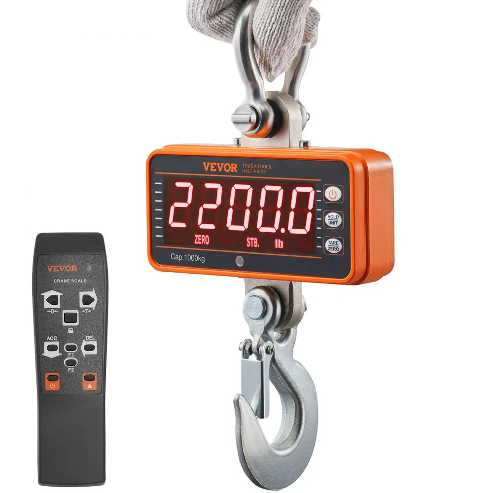 OCS-S1 - VEVOR Heavy Duty Digital Crane Scale, 20-2200 lb Capacity