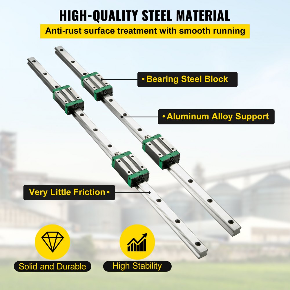 010849176574 - 1700mm HSR20 Linear Rail Kit with Bearing Blocks