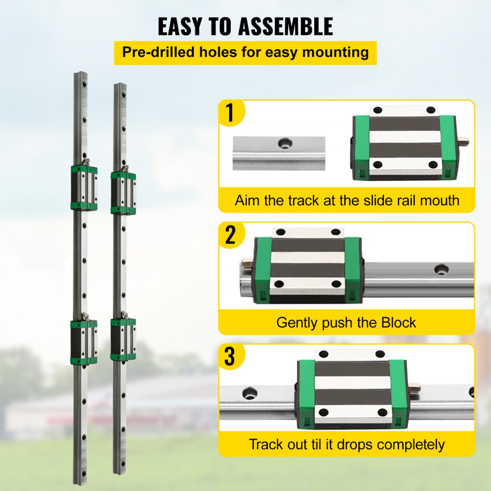 010849176574 - 1700mm HSR20 Linear Rail Kit with Bearing Blocks