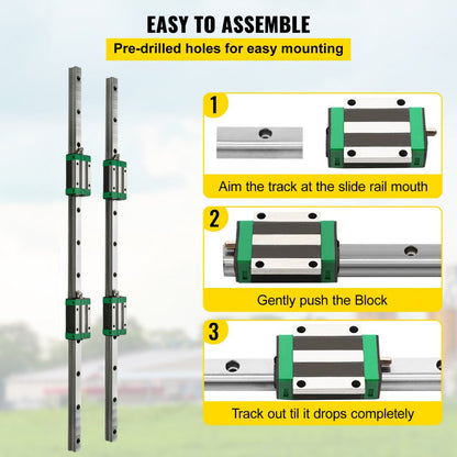 010849176574 - 1700mm HSR20 Linear Rail Kit with Bearing Blocks