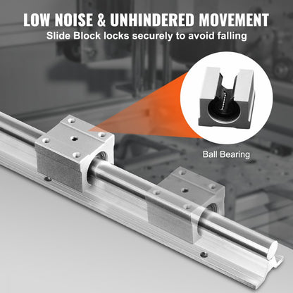 SBR20-C 2200L - 86.6 in High-Carbon Steel Linear Guide Rail Set