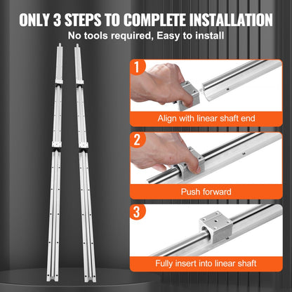 SBR20-C 2200L - 86.6 in High-Carbon Steel Linear Guide Rail Set