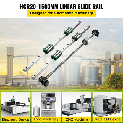 010502453819 - 1500 mm Steel Linear Guide Rail Set with Smooth Movement