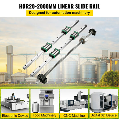 010873766710 - HGR20 2000mm Steel Linear Guide Rail for Precision Assembly