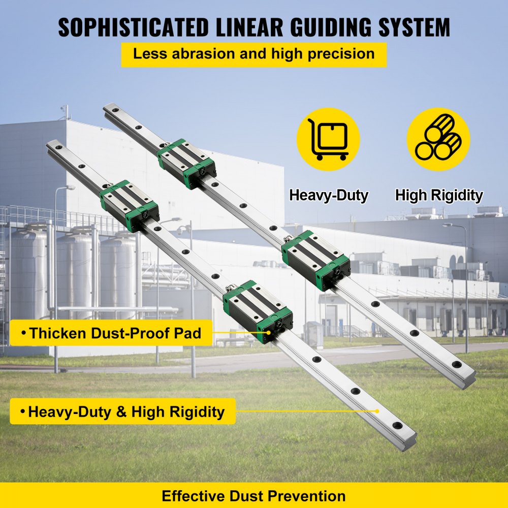 010873766710 - HGR20 2000mm Steel Linear Guide Rail for Precision Assembly