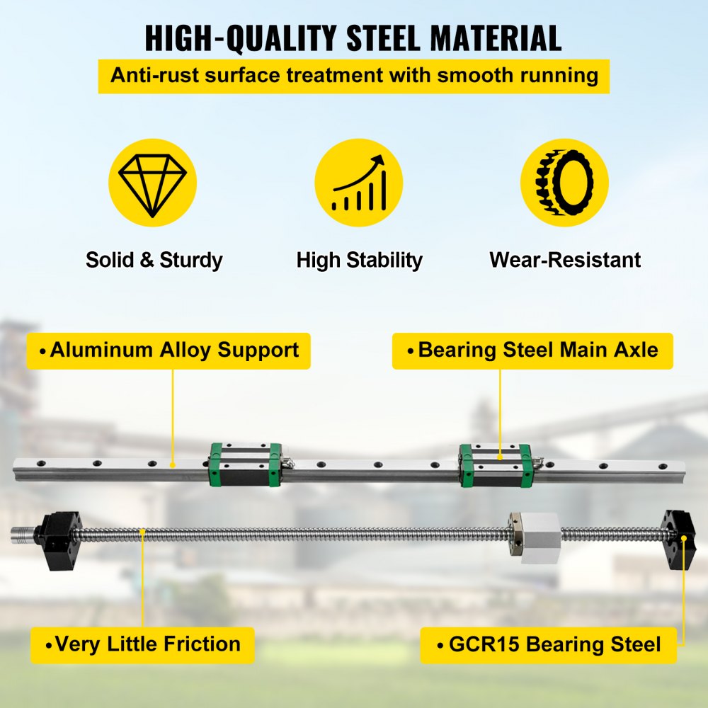 010245428333 - 700mm HGR20 Linear Guide Rail Set with 4 Blocks