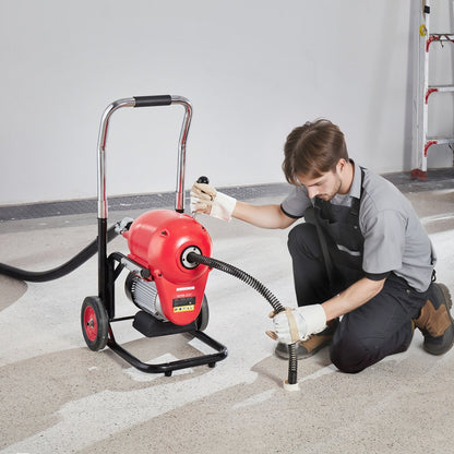 010904239832 - 120FT VEVOR Drain Cleaner with 1100W Motor & 6 Cutters