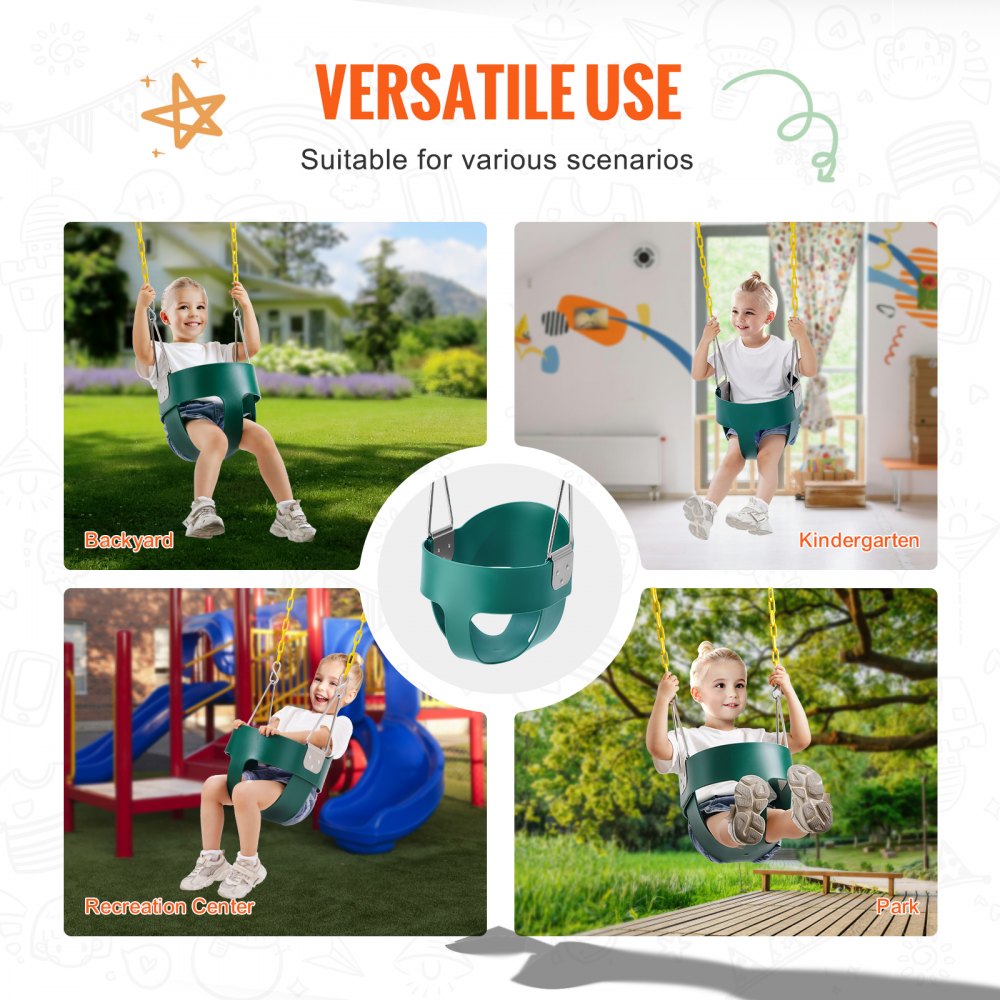 TL18B-12 - High Back Toddler Swing Seat for Safe Indoor/Outdoor Play