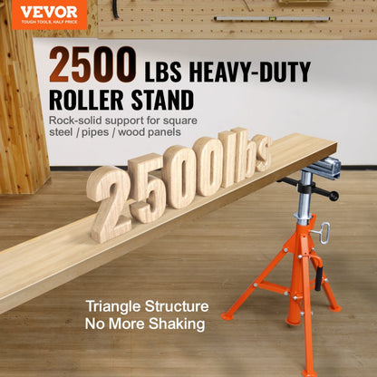 1104A - Heavy-Duty Roller Stand, 27.6" to 52", 2500 lbs Capacity