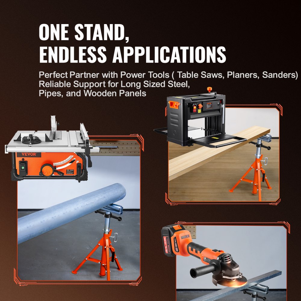 1104A - Heavy-Duty Roller Stand, 27.6" to 52", 2500 lbs Capacity