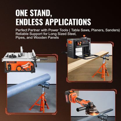1104A - Heavy-Duty Roller Stand, 27.6" to 52", 2500 lbs Capacity