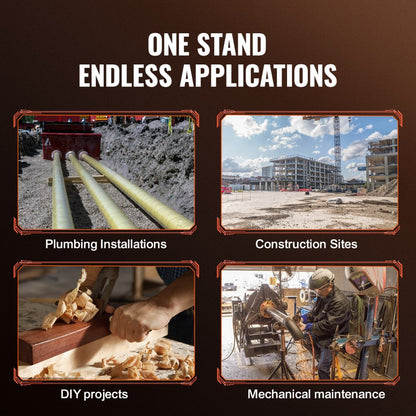 1108A - Heavy-Duty Pipe Stand, 27.2" x 52", 2500 lbs Support