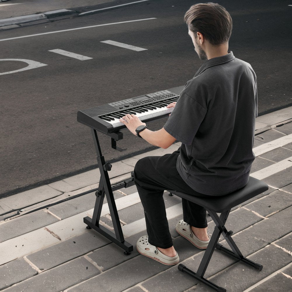 AKS-Z1-AKT-1200E - Heavy-Duty Piano Stand & Adjustable Bench Set, 250 lbs Support