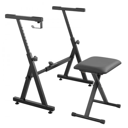 AKS-Z1-AKT-1200E - Heavy-Duty Piano Stand & Adjustable Bench Set, 250 lbs Support