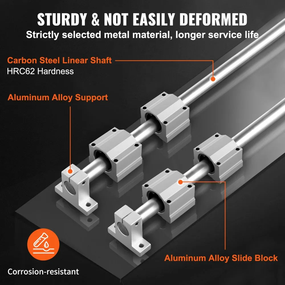 SFC20-1000L - 39.4" VEVOR Linear Guide Rail Set with 4 Slide Blocks