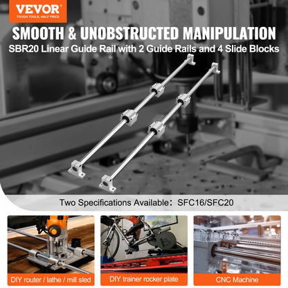SFC20-1200L - Durable 1200mm Linear Guide Rail Set with Smooth Operation