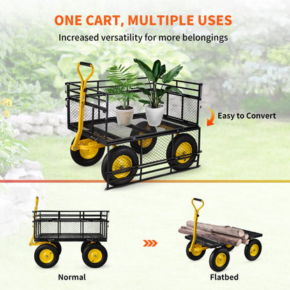 VV-HYTC-1400 - 44" Heavy-Duty Steel Garden Cart for 1400 lbs Capacity