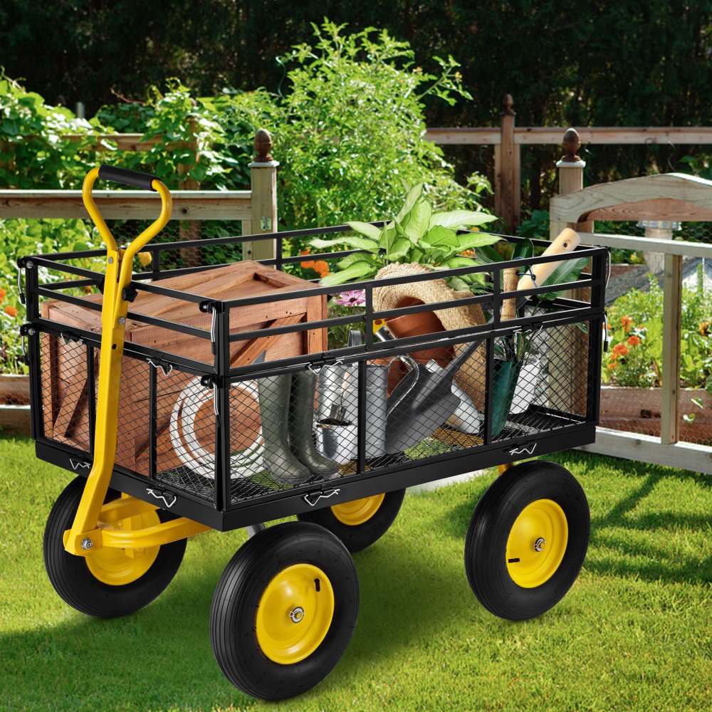 VV-HYTC-1400 - 44" Heavy-Duty Steel Garden Cart for 1400 lbs Capacity
