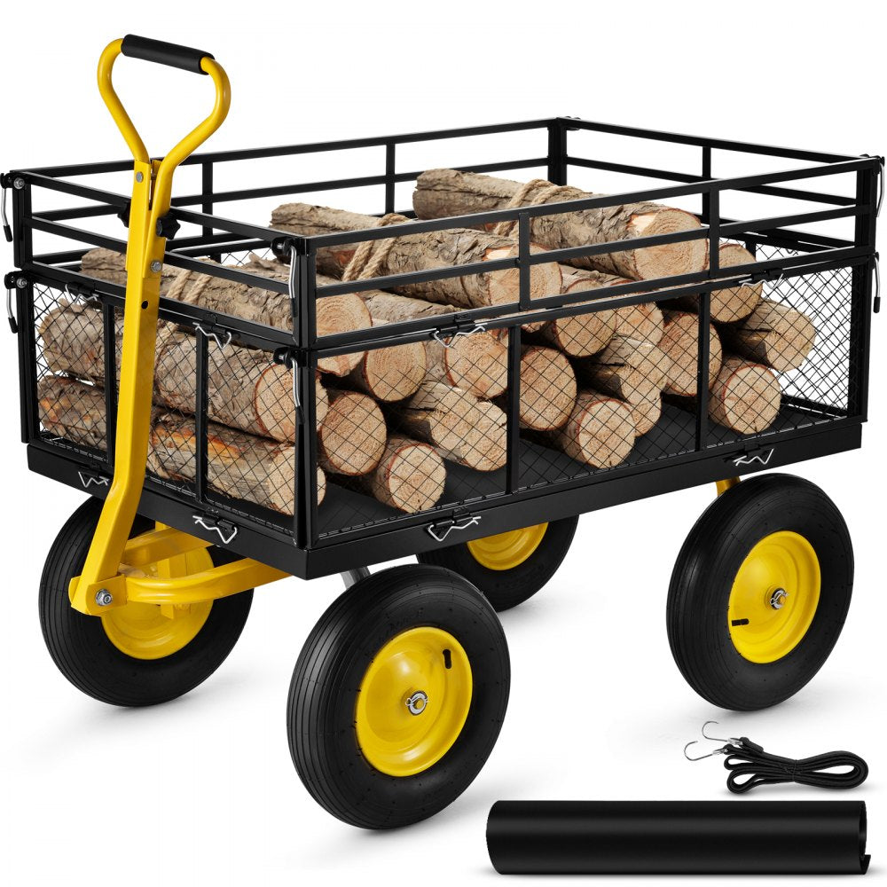 VV-HYTC-1400 - 44" Heavy-Duty Steel Garden Cart for 1400 lbs Capacity