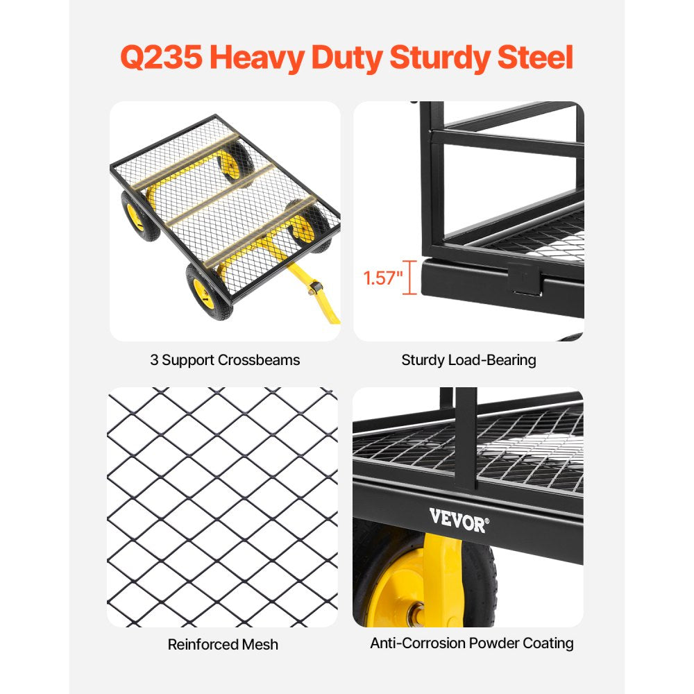 V1200 - 1200-lb Heavy-Duty Garden Cart with 2-in-1 Design and 13in Tires