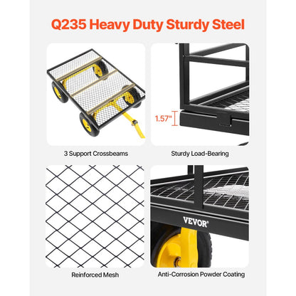 V1200 - 1200-lb Heavy-Duty Garden Cart with 2-in-1 Design and 13in Tires