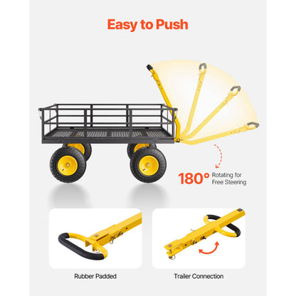 V1200 - 1200-lb Heavy-Duty Garden Cart with 2-in-1 Design and 13in Tires