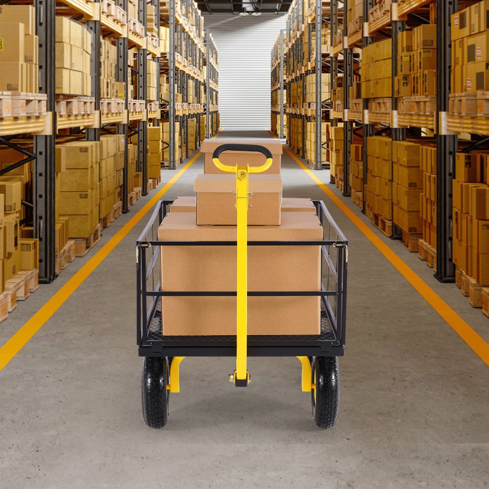 V1400 - Heavy-Duty 1400 lb Steel Garden Cart with 13" Tires and Multi-Function Design