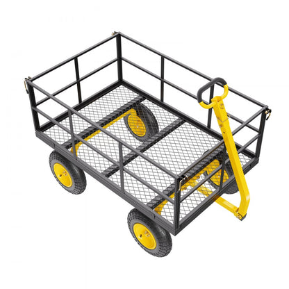 V1400 - Heavy-Duty 1400 lb Steel Garden Cart with 13" Tires and Multi-Function Design