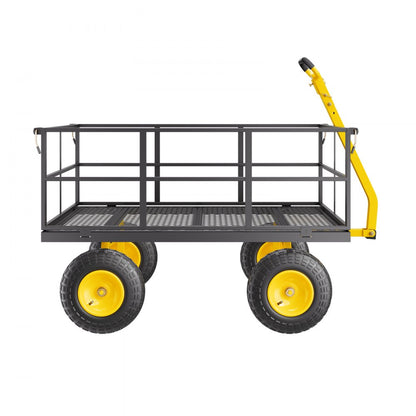 V1400 - Heavy-Duty 1400 lb Steel Garden Cart with 13" Tires and Multi-Function Design
