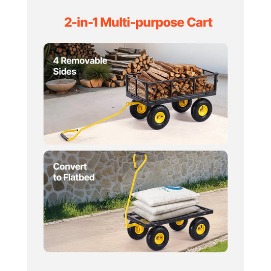 V500 - 500 lbs Q235 Steel Garden Cart with 10-in Tires