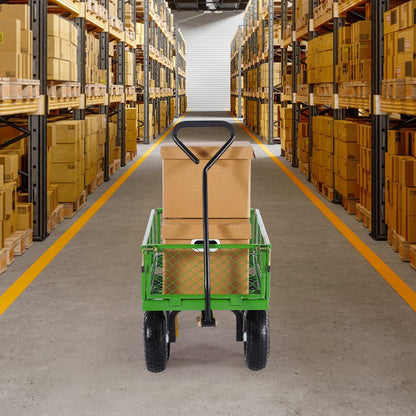 V680 - 680 lb Heavy-Duty Q235 Steel Garden Cart with 10-in Wheels