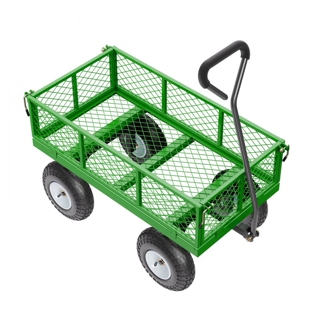 V680 - 680 lb Heavy-Duty Q235 Steel Garden Cart with 10-in Wheels