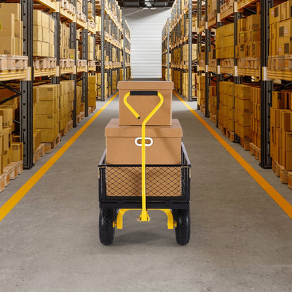 V900 - 900 lbs Q235 Steel 2-in-1 Garden Cart with Rubber Tires