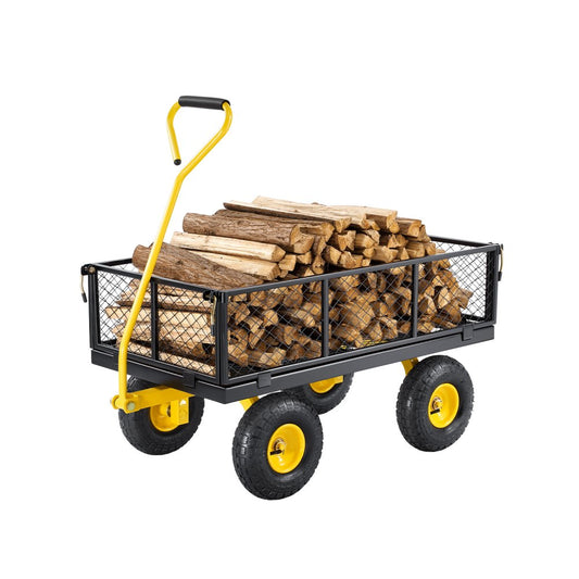 V900 - 900 lbs Q235 Steel 2-in-1 Garden Cart with Rubber Tires