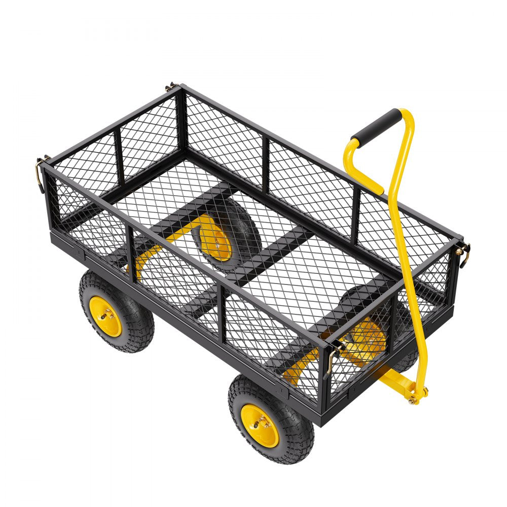 V900 - 900 lbs Q235 Steel 2-in-1 Garden Cart with Rubber Tires
