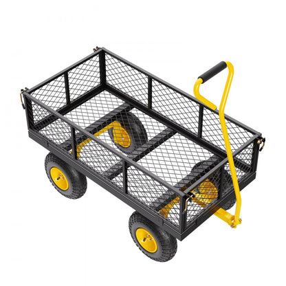 V900 - 900 lbs Q235 Steel 2-in-1 Garden Cart with Rubber Tires
