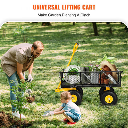 VV-HYTC-500 - Heavy-Duty Steel Garden Cart, 500 lbs Capacity, Flatbed Versatile Design