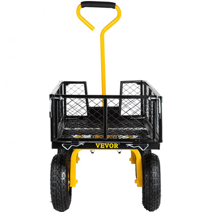 VV-HYTC-500 - Heavy-Duty Steel Garden Cart, 500 lbs Capacity, Flatbed Versatile Design