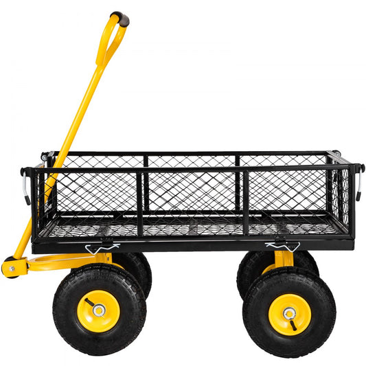 VV-HYTC-500 - Heavy-Duty Steel Garden Cart, 500 lbs Capacity, Flatbed Versatile Design